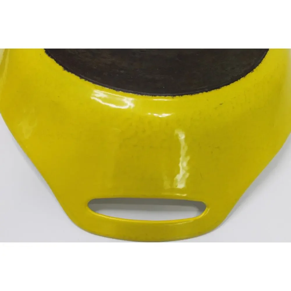 Vintage COPCO Michael Lax Yellow Cast Iron Enamel Paella Pan Skillet Denmark MCM